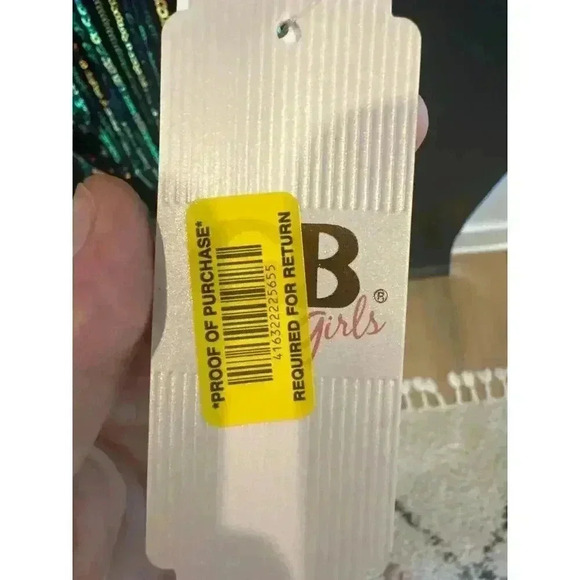 GB Girls Multicolor Rainbow Stripe Sequin Midi Dress - Picture 5 of 10